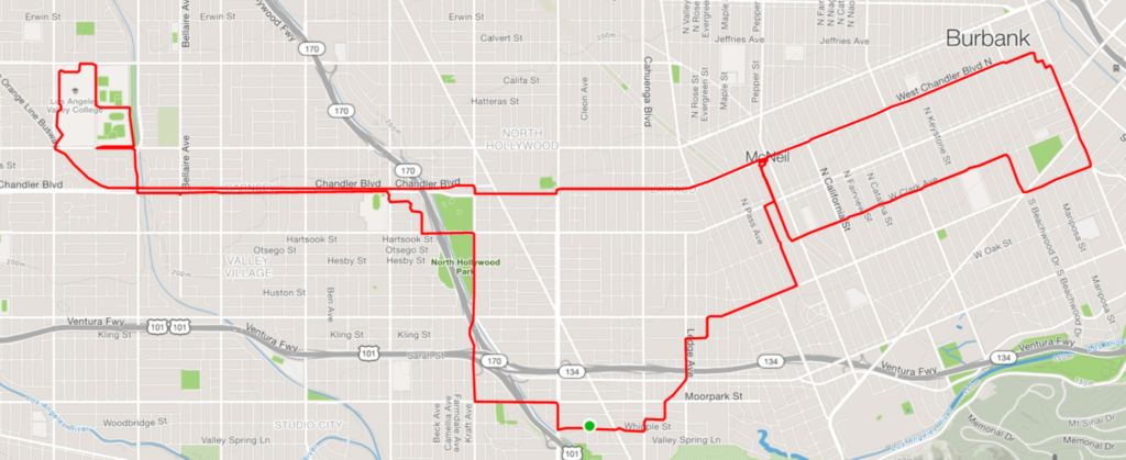 Map of today's bike ride.