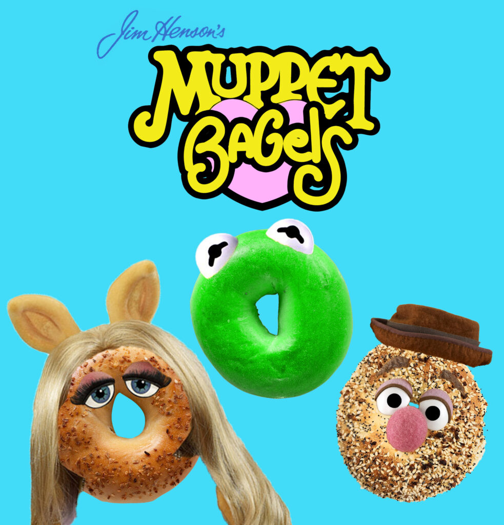 A promo for the world famous Jim Henson's Muppet Bagels featuring  beloved characters Kermit the Bagel, Miss Bagel, and Fozzie Bagel.