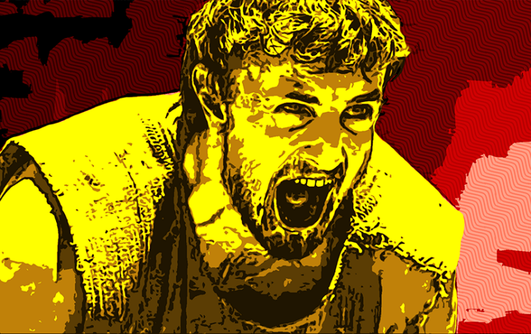 Stylized image of Paul Mescal as Lucius in Gladiator II.