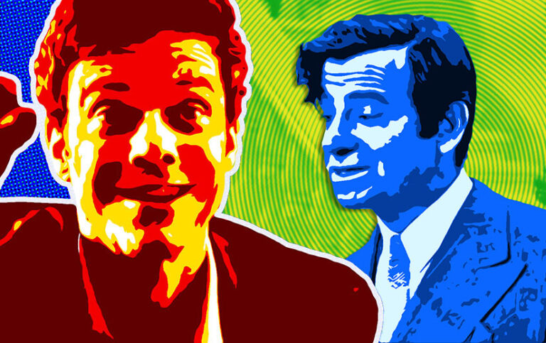 Colorful collage of Jack Quaid in Novocaine and Walter Matthau in A New Leaf.