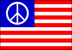 American Flag with peace symbol instead of stars- perfect for hippies!